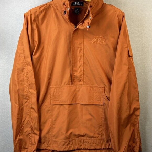 Vantage Nylon Anorak‎ Jacket Mens XL 1/2 Zip Hoodie Windbreaker Vintage Hilton - Picture 1 of 15